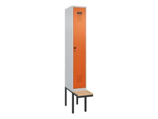 locker met bank,voor scheiding van kleding,HxBxD 2120x300x815mm,1vak - 2