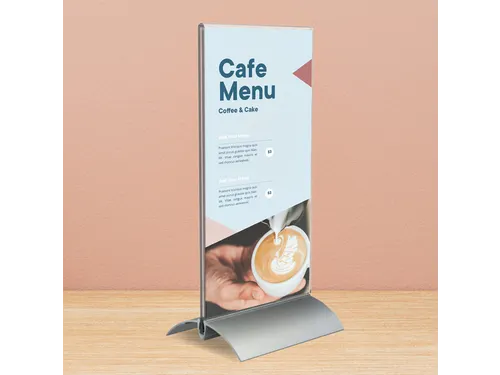 Kaarthouder Europel T-standaard 1/3 A4 staand acryl / aluminium