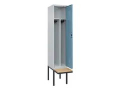 locker met bank,voor scheiding van kleding,HxBxD 2120x400x815mm,1vak