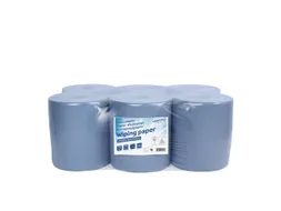 Poetspapier Cleaninq midi 1-laags 20cmx300m Blauw 6 rollen