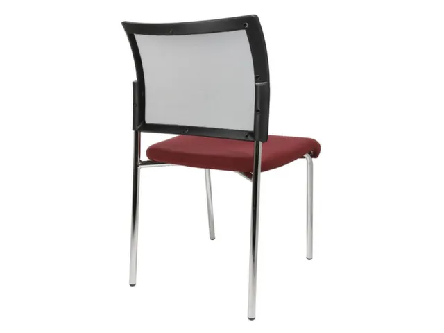 Siège visiteur Assise tissu bordeaux Dossier maille Noir