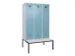 locker met bank,voor scheiding van kleding,HxBxD 2120x1200x815mm,3vak