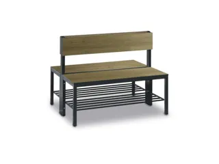 omkleedbank,HxLxD 796x1000x760mm,HPL eiken-sereno,frame staal RAL7021 - 1