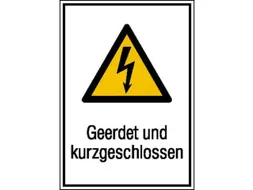 waarschuwings-combibord,Geaard en kortgesloten,hard PVC,HxB 297x210mm