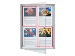 Infovitrine 4xa4 Whiteboard Voor Binnen Aluminium Frame Deur Acrylglas