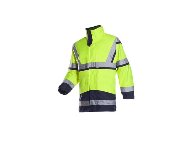 Sioen Powell 401A hi-vis parka, geel/marineblauw, maat 2XL, per stuk