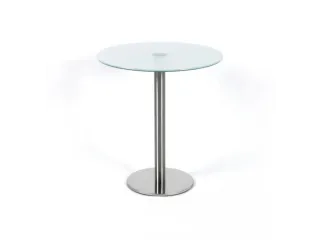 glazen bijzettafel,HxØ 550x495mm,rond,schotelvoet poedercoat. - 1