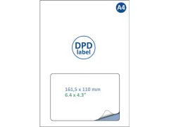 OUTLET Retourlabel DPD label A4 161.5x110mm 500 Vel