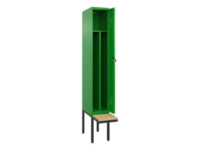 locker met bank,voor scheiding van kleding,HxBxD 2120x300x815mm,1vak