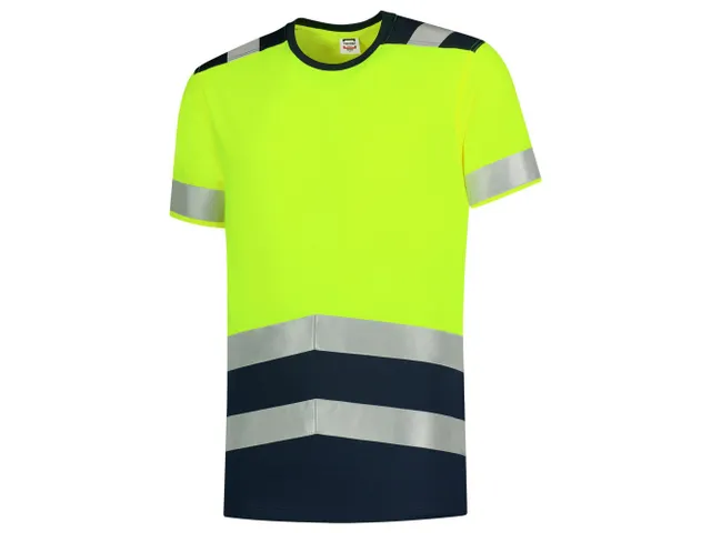 Tricorp 103006 T-shirt, fluo geel/inktblauw, maat L, per paar