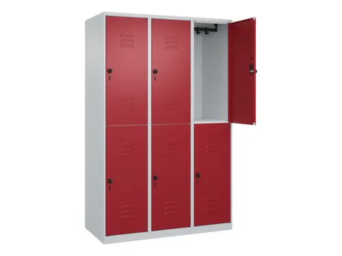 dubbeldekse locker,HxBxD 1850x1200x500mm,3x2vak.,vak B 400mm