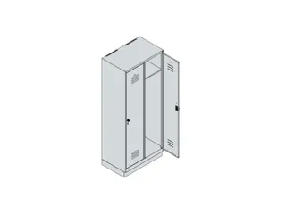 locker,HxBxD 1950x800x500mm,2vak,vak B 400mm,draaigrendel,sokkel - 3