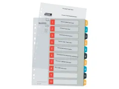 Cosy tabbladenA4 11-gaatsperforatie PP set 1-10