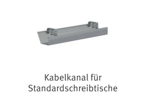 kabelbak,v. bureau,L 590mm,v. tafel B 1400mm,aluminium-zilver