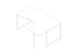 hoek-bureau,HxBxD 730x1600x1200mm,blad wit,verdieping rechts