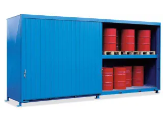 Stellingcontainer Gevaarlijke Stoffen Max. 40X200L Vaten staand - 1