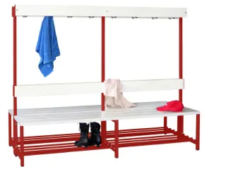 dubbele zitbank,HxLxD 1600x2000x770mm,onderstel RAL3000 - 2