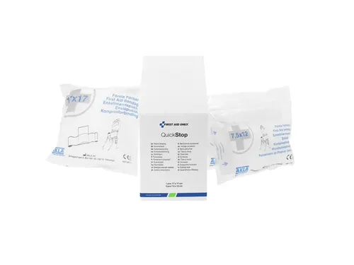 Wondkompressen First Aid Only Quickstop assorti doos met 3 stuks