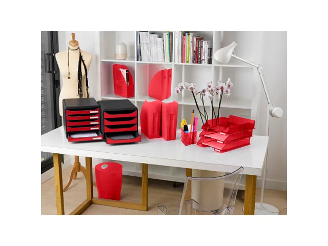 Ladenblok A4 Big-box Classic 4 Laden Zwart Rood