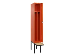 locker met bank,voor scheiding van kleding,HxBxD 2120x300x815mm,1vak