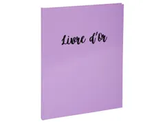 Gastenboek 100p goud 27x22 AQUAREL lila