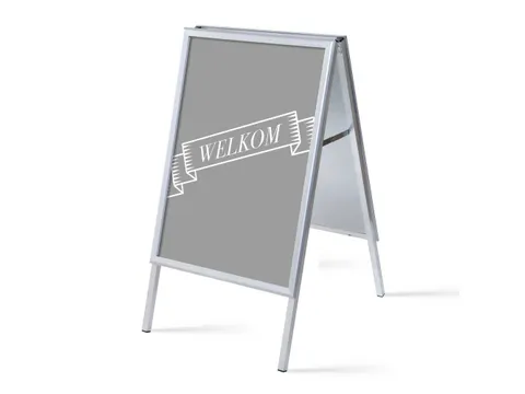 Stoepbord A1 complete set met print "WELKOM" Grijs