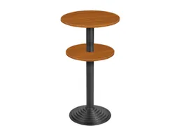 statafel,HxØ 1100x600mm,rond,schotelvoet zwart,blad kersenboom,2e bla