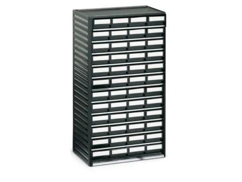 ESD-assortimentskast,HxBxD 550x310x180mm,48lade(n),laden zwart