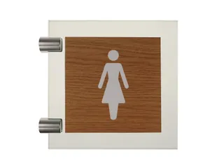 Premium Pictogram Glasslook Houtlook Dames 150x150mm - 1