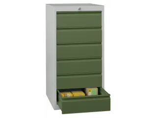 ladekast HxBxD 1000x500x600mm 6laden slot RAL7035 front RAL6011 - 2