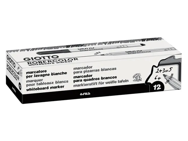 Robercolor whiteboardmarker fijn ronde punt zwart