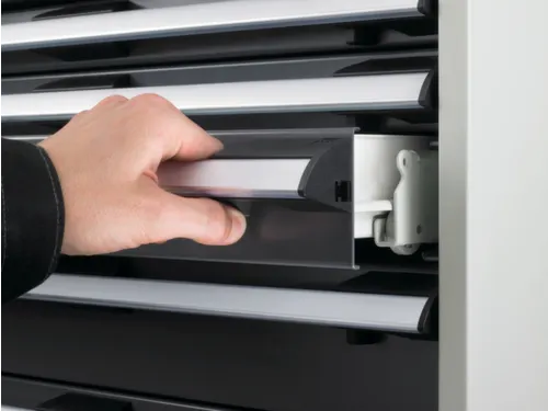 ladekast verrijdbaar 780x525x525mm 4laden RAL7035 front RAL7035