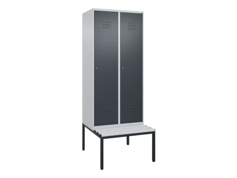 locker met bank,HxBxD 2120x800x815mm,2vak,vak B 400mm,cil.-slot