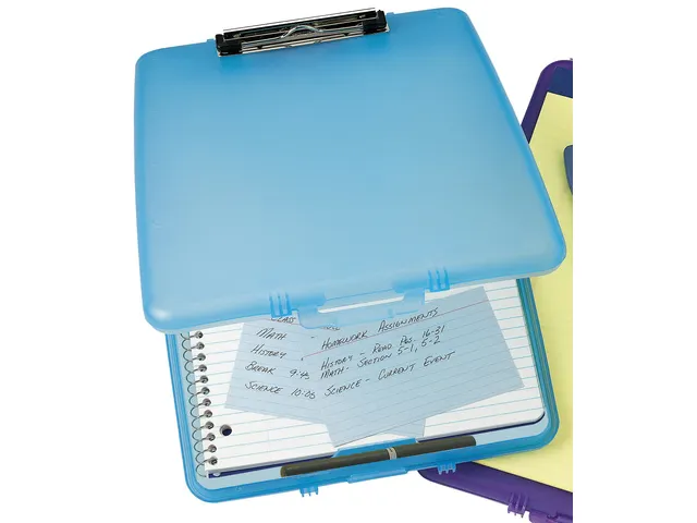 Klembord Seco A4 blauw met opbergvak slimline