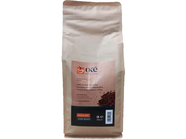 OKE Koffie Instant Excellent Dark Roast oploskoffie zak 500 gram