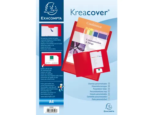 Presentatiemap Soepel PP Kreacover A4 Rood