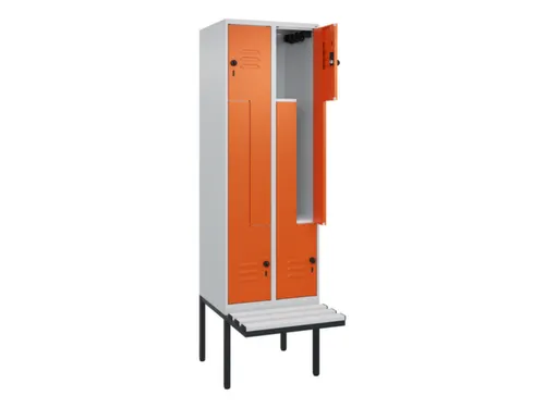 Z-garderobekast,HxBxD 2120x600x815mm,2vak,vak B 300mm,draaigrendel