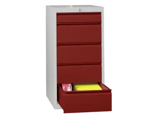 ladekast,HxBxD 1000x500x600mm,5lade(n),cil.-slot,RAL7035,front RAL3000 - 2