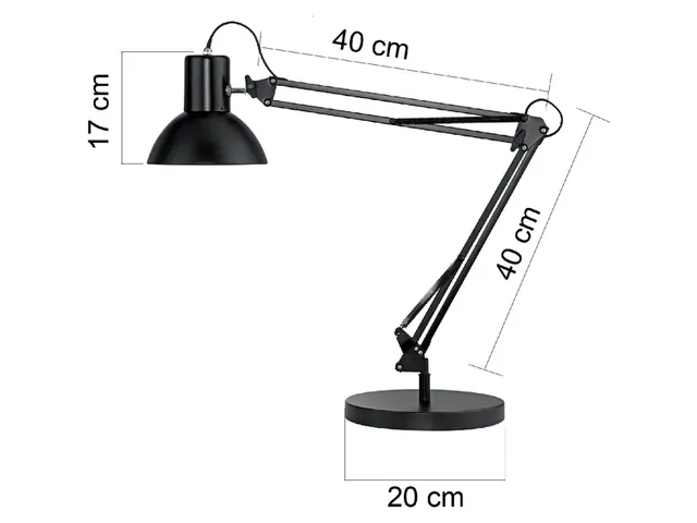 Bureaulamp Unilux Success 80 LED met klem en voet Zwart