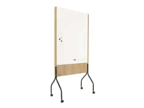 Whiteboard Rocada Natural 100x120cm wit mobiel 2-zijdig melamine magne