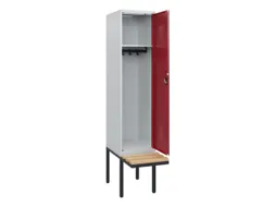 locker met bank,HxBxD 1950x400x815mm,1vak,vak B 400mm,cilinderslot