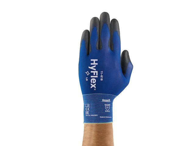 Handschoen Hyflex Ultra-lite 11-618 Blauw Polyurethaan Maat 9 | WerkhandschoenOnline.nl