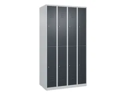 dubbeldekse locker,HxBxD 1850x1000x500mm,4x2vak.,vak B 250mm,cil.-slot