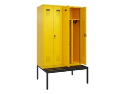 PBM-locker met bank,HxBxD 2120x1200x815mm,4vak,vak B 300mm