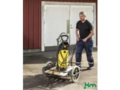 Chariot à timon plateau bois 820x650mm noir 2 roues