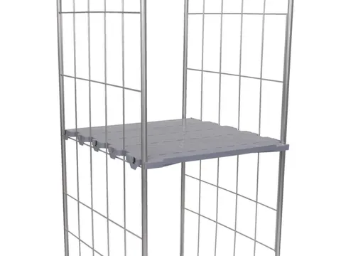 hygiënisch legbord,v. Gaasbox BxD 710x812mm,draagverm. 150kg,HDPE