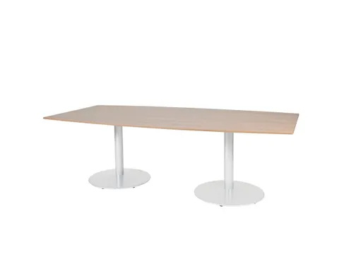 Linesto Vergadertafel Vaste Hoogte 240x120 Ton Havana/Kersen 25mm Wit