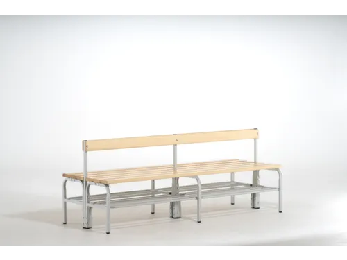 dubbele zitbank,HxLxD 770x2000x725mm,houten lijst,frame staal RAL7035