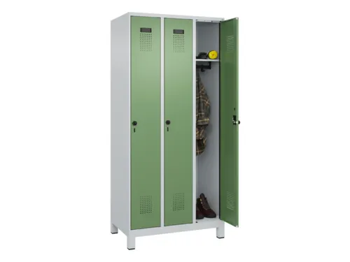 locker,HxBxD 1950x900x500mm,3vak,vak B 300mm,draaigrendel,voeten