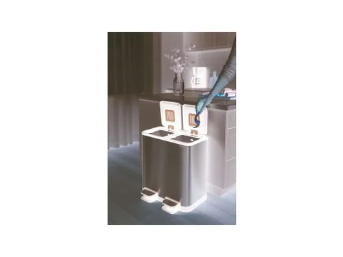 9502294 Afvalbak met voetpedaal MAULcycle 40L edelstaal 37.6x47x49cm z